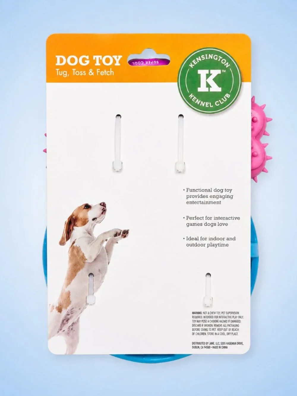 Kensington Kennel Club Dog Toy Set Pink Bone Blue Ball Tug Toss Fetch New